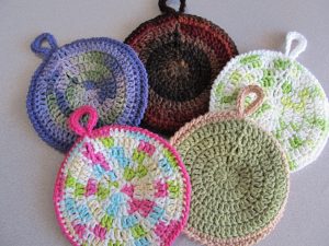 Crochet Trivets Hot Pads Free Pattern Circular Potholders The Caped Crocheter