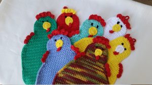 Crochet Trivets Hot Pads Pot Holders Crochet Hen Pot Holder Cotton Hen Trivet Chicken Pot Holder