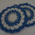 Crochet Trivets Hot Pads Pot Holders Crochet Pot Holder Blue Round Crochet Trivet Crochet Hot Etsy
