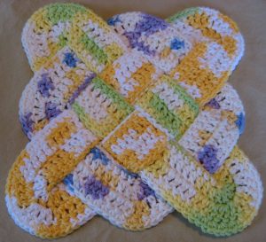 Crochet Trivets Hot Pads Pot Holders Hooked On Needles Crocheted Cotton Pot Holder Trivet Or Hot Pad