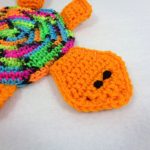 Crochet Trivets Hot Pads Pot Holders Turtle Pot Holder Neon Orange Turtle Hot Pad Trivet Multicolored