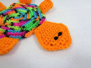 Crochet Trivets Hot Pads Pot Holders Turtle Pot Holder Neon Orange Turtle Hot Pad Trivet Multicolored