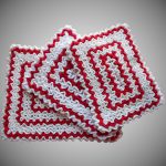 Crochet Trivets Hot Pads Pot Holders Vintage Hot Pads Trivets Potholders Red White Kitchen Crocheted
