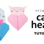 Diy Origami Heart Origami Cat Heart Tutorial Collab With Origami Tree Paper Kawaii