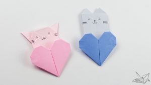 Diy Origami Heart Origami Cat Heart Tutorial Origami Heart Pocket Origami