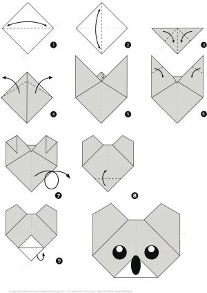 Diy Origami Step By Step How To Make An Origami Koala Face Step Step Instructions Free