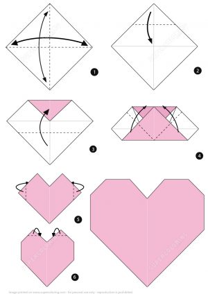 Diy Origami Step By Step Origami Heart Instructions Free Printable Papercraft Templates