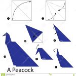 Diy Origami Step By Step Step Step Instructions How To Make Origami A Peacock Stock