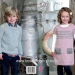Dress Knitting Pattern 4511 King Cole Authentic Chunky Boys Sweater Girls Dress