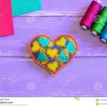 Easy Hand Sewing Projects For Beginners Embroidered Heart Ornament Valentines Day Heart Ornament Thread