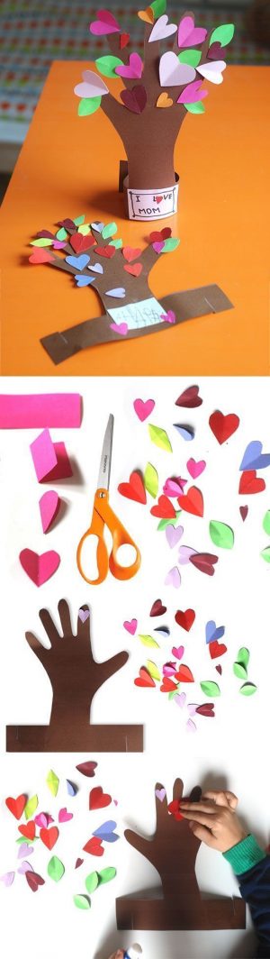 Easy Hand Sewing Projects For Kids Diy Valentines Day Gifts Flowering Tree From A Kids Hand Diy