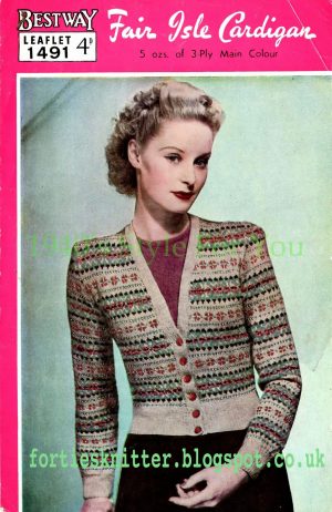 Fairisle Knitting Patterns Free The Vintage Pattern Files 1940s Knitting Bestway No1491 Fair