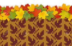 Fall Knitting Patterns Free Maple Leaves With Autumn Knitted Pattern 1 Isolated On White