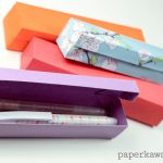 How To Make An Origami Box Origami Pencil Box Video Tutorial Paper Kawaii