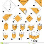 How To Make An Origami Box Step Step Instructions How To Make Origami A Box Stock Vector