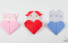 How To Make An Origami Heart Origami Cat Heart Tutorial Origami Heart Pocket Paper Kawaii