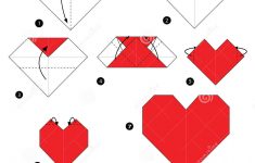 How To Make An Origami Heart Step Step Instructions How To Make Origami An Easy Heart Stock