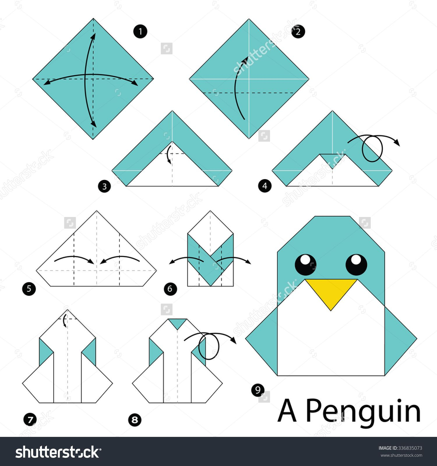 How To Origami Easy Step By Step Step Step Instructions How To Make Origami A Penguin Kids