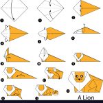 How To Origami Step By Step Step Instructions How To Make Origami A Lion Vector Image