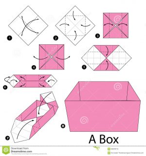 How To Origami Step By Step Step Step Instructions How To Make Origami A Box Stock Vector