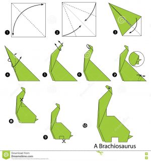How To Origami Step By Step Step Step Instructions How To Make Origami A Dinosaur Stock