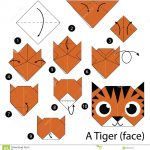 How To Origami Step By Step Step Step Instructions How To Make Origami A Tiger Face Stock