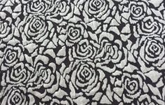 Knit Fabric Patterns Roses Noir Floral Black And Ivory Jacquard Knit Fabric Designer