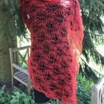 Knit Leaf Pattern Scarf Hand Knitted Lace Scarf Leaf Pattern Lightweight Poppy Red Etsy
