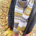 Knit Leaf Pattern Scarf Scarf Knitted With Norwegian Patterns Autumn Leaves Shop Online