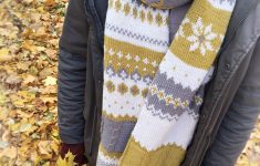 Knit Leaf Pattern Scarf Scarf Knitted With Norwegian Patterns Autumn Leaves Shop Online