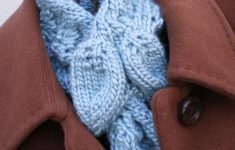Knit Leaf Pattern Scarf Women Knit Ascot Scarf Pdf Pattern Leaves Ascot Scarf Etsy