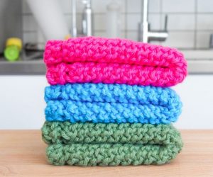 Knit Washcloth Pattern Free Easy Easy Knit Dishcloth Washcloth 3 Steps With Pictures