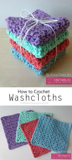 Knit Washcloth Pattern Free Easy How To Crochet Washcloths Tutorial Crafty Stuff Pinterest