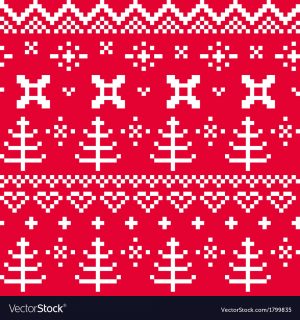 Knitting Pattern Christmas Christmas Norwegian Seamless Knitting Pattern Vector Image