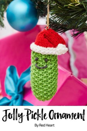 Knitting Pattern Christmas Ornament Jolly Pickle Ornament Free Knit Pattern In Super Saver Christmas