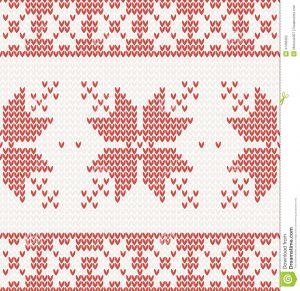Knitting Pattern Christmas Seamless Knitted Pattern With Christmas Ornament Stock Vector