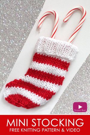 Knitting Pattern Christmas Stocking Free How To Knit A Mini Christmas Stocking For The Holidays Christmas