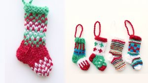 Knitting Pattern Christmas Stocking Free Mini Christmas Stocking 1 Knitting Tutorial Youtube