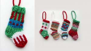 Knitting Pattern Christmas Stocking Mini Christmas Stocking 2 Knitting Tutorial Youtube