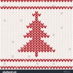 Knitting Pattern Christmas Tree Christmas Tree Knitted Pattern Illustration Stock Illustration