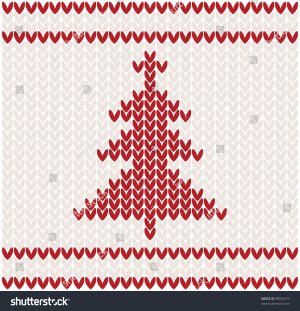 Knitting Pattern Christmas Tree Christmas Tree Knitted Pattern Illustration Stock Illustration