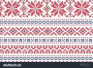 Knitting Pattern Christmas Winter Holiday Knitting Pattern Christmas Trees Stock Vector