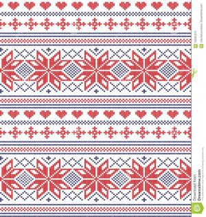 Knitting Pattern Christmas Winter Holiday Knitting Pattern With A Christmas Trees Stock Vector