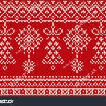 Knitting Pattern Christmas Winter Holiday Seamless Knitting Pattern Christmas Stock Vector