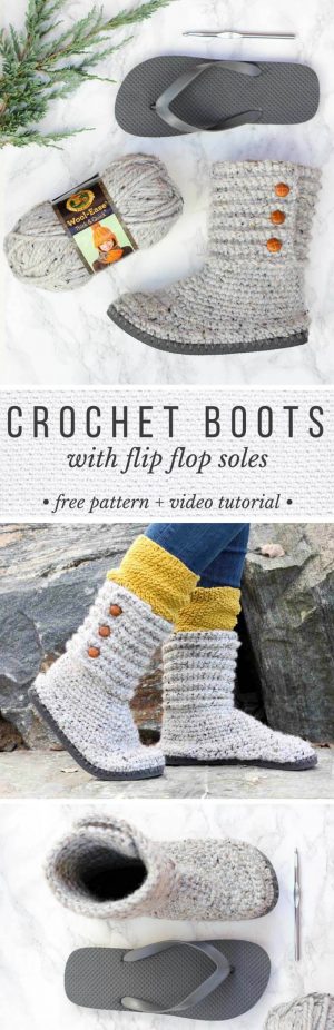 Knitting Patterns Easy Christmas Gifts How To Crochet Boots With Flip Flops Free Pattern Video Tutorial