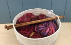 Knitting Yarn Storage Knitting Bowl Yarn Storage With Knitting Needle Carry Handle Etsy