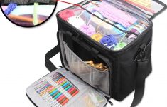 Knitting Yarn Storage Teamoy Knitting Bag Yarn Storage Tote With Inner Divider For Yarn