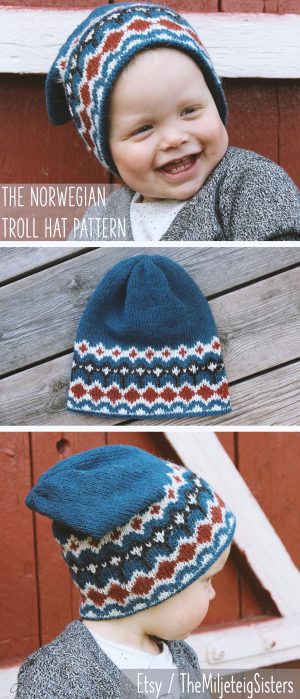 Norwegian Knitting Pattern Hat Knit The Norwegian Troll Hat Scandinavian Style Norwegian