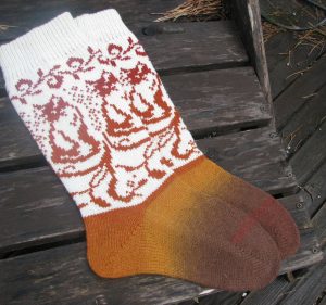 Norwegian Knitting Pattern Socks Knit Socks With Cat Wool Socks Knitted Socks Scandinavian Pattern