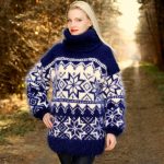 Norwegian Knitting Pattern Sweater Sweaters Hand Knitted Mohair Norwegian Sweater In Blue And White